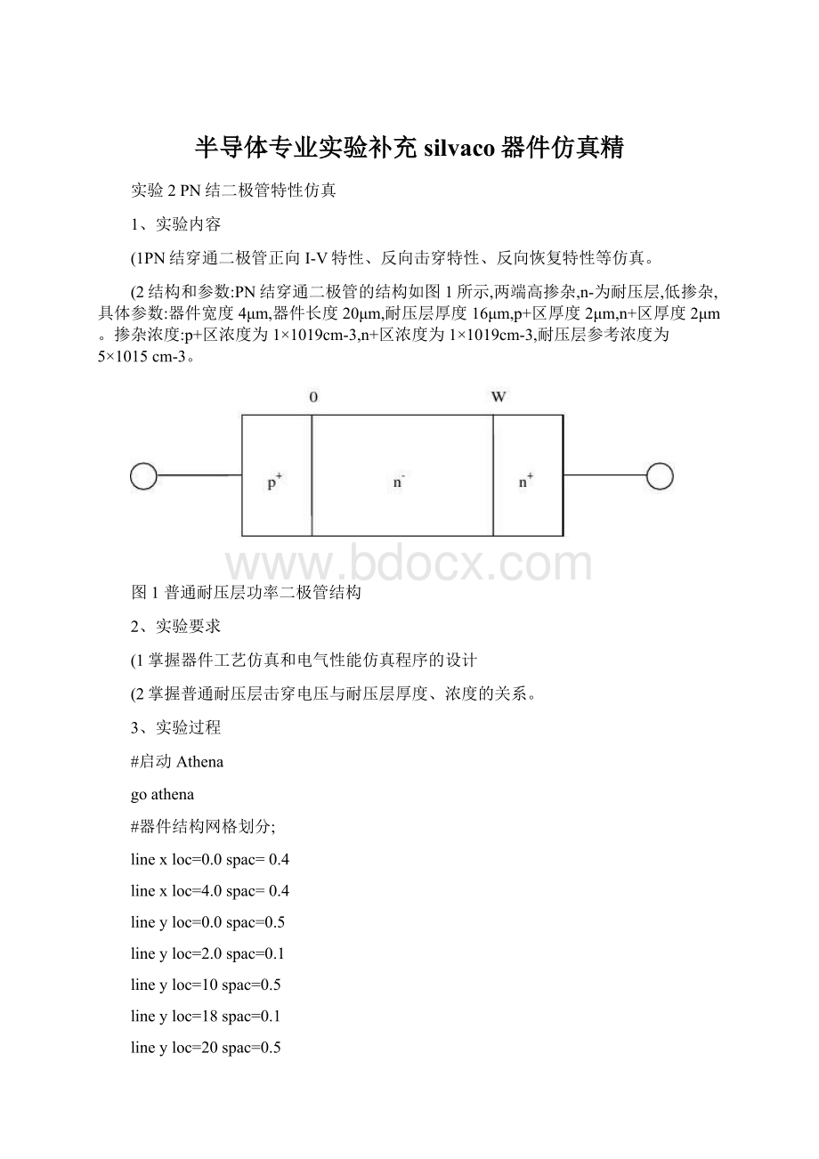 半导体专业实验补充silvaco器件仿真精.docx