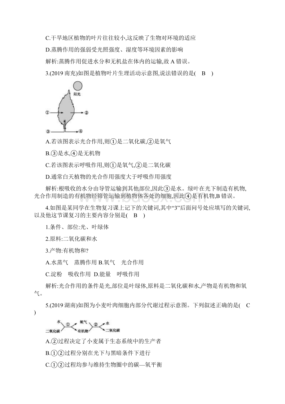 生物中考课案2 蒸腾作用光合作用和呼吸作用Word下载.docx_第2页