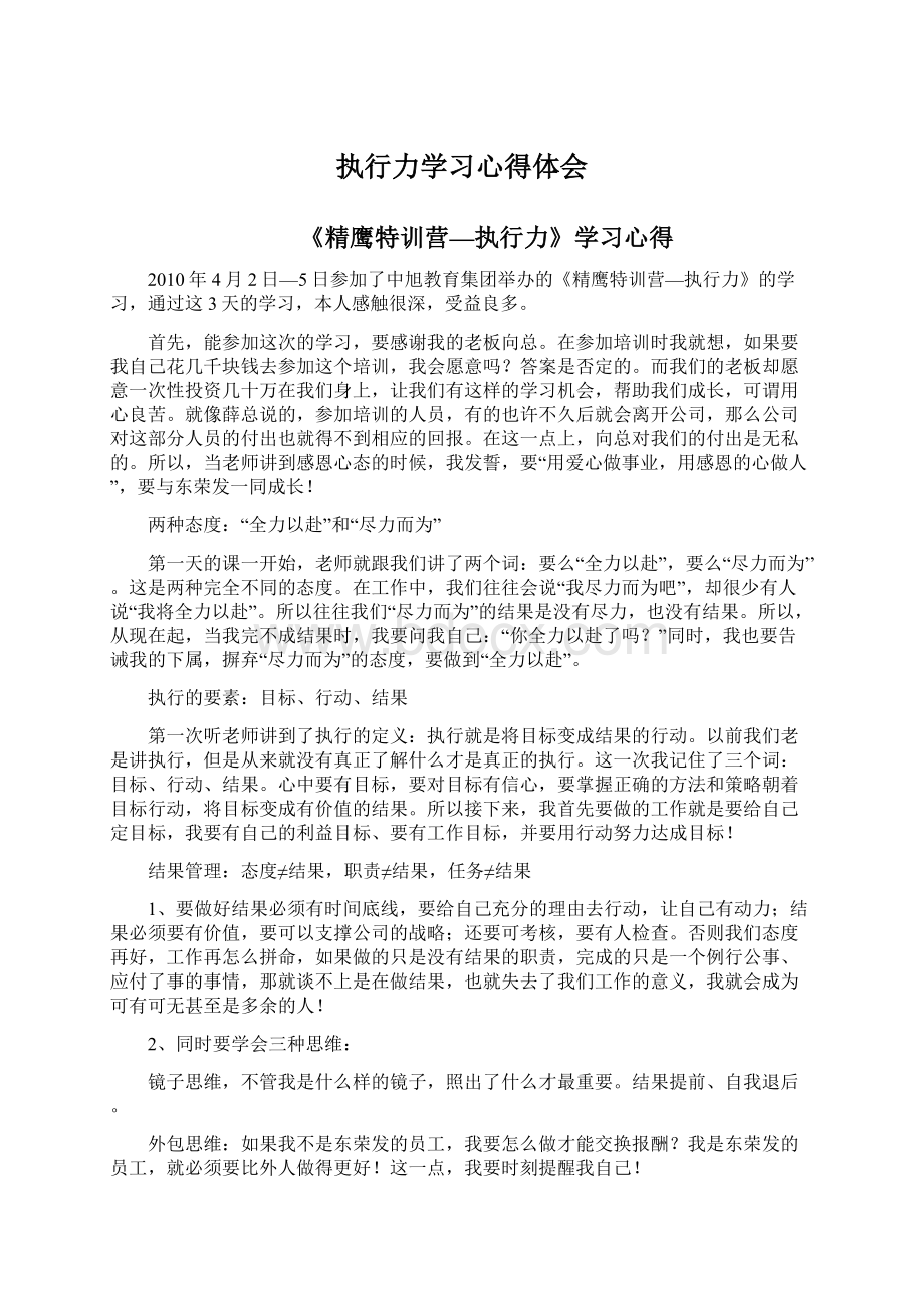 执行力学习心得体会.docx