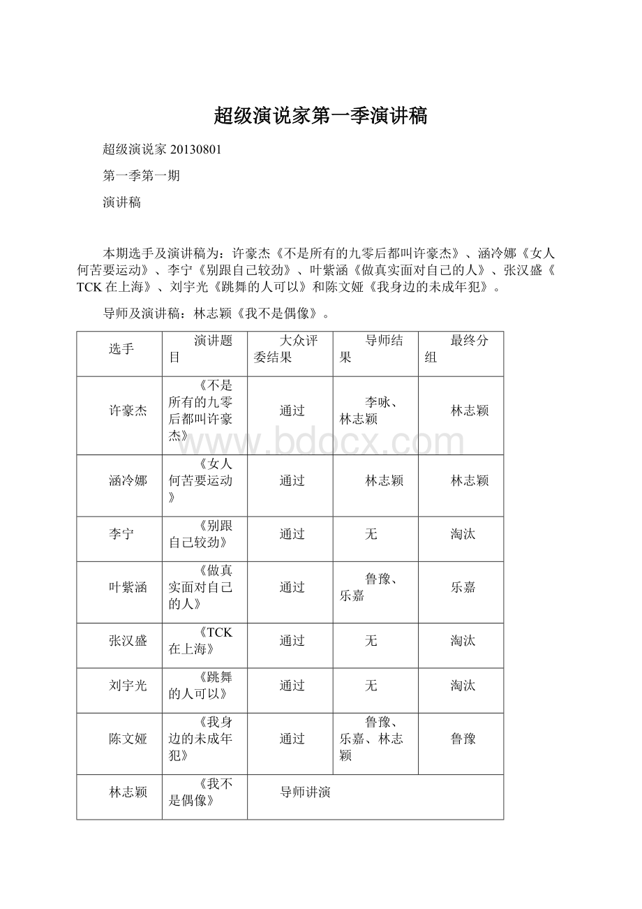 超级演说家第一季演讲稿.docx