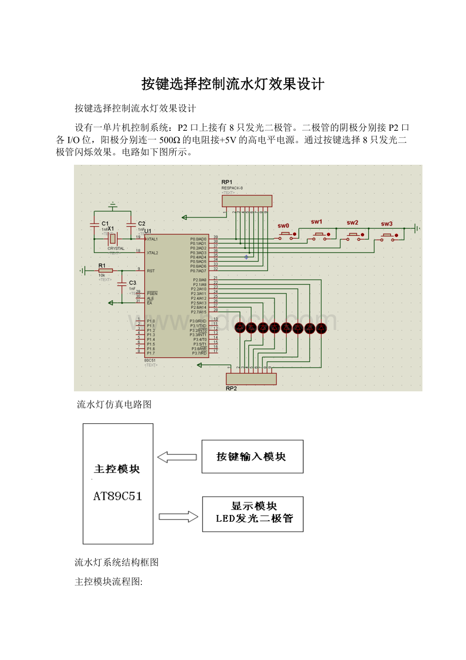 按键选择控制流水灯效果设计.docx