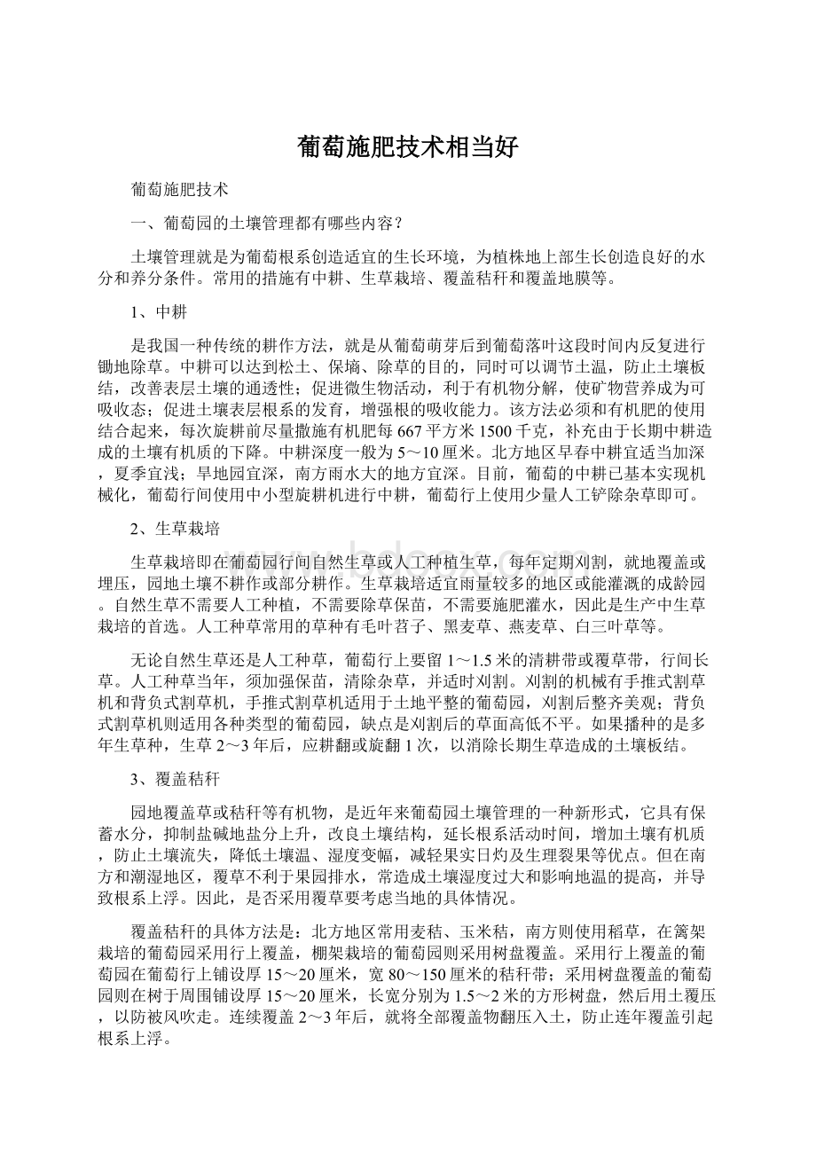 葡萄施肥技术相当好.docx_第1页