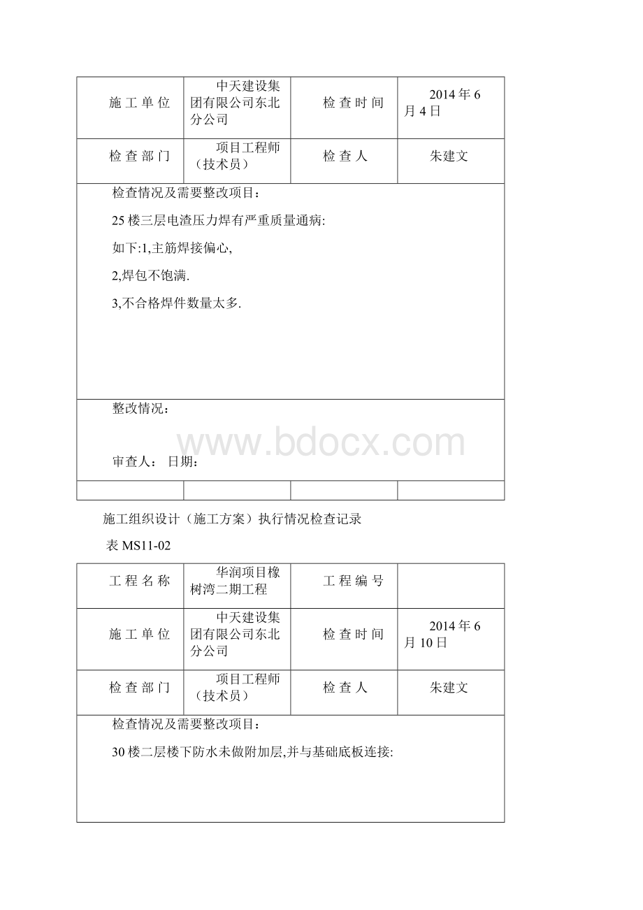 方案执行情况检查记录文档格式.docx_第2页