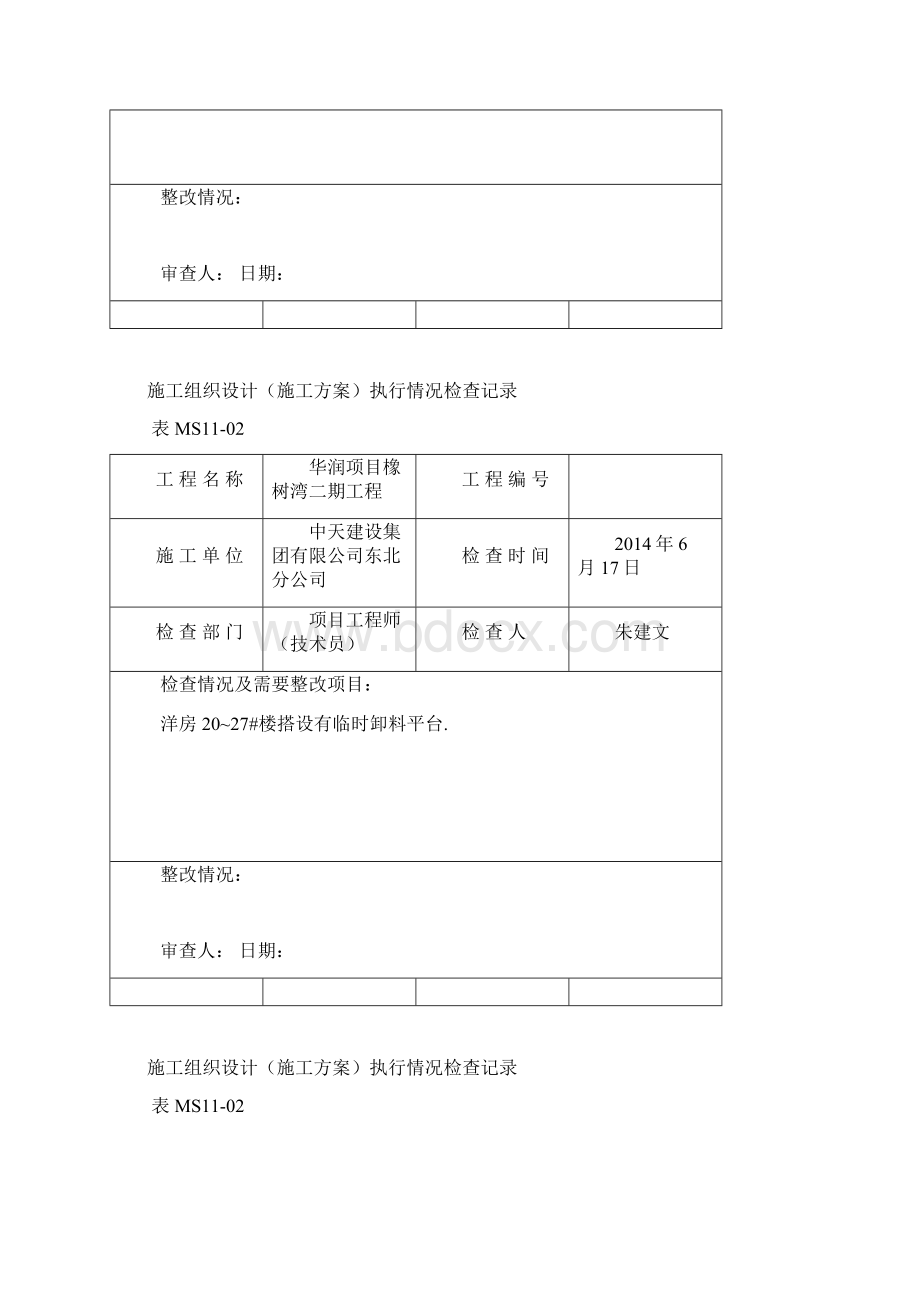 方案执行情况检查记录文档格式.docx_第3页