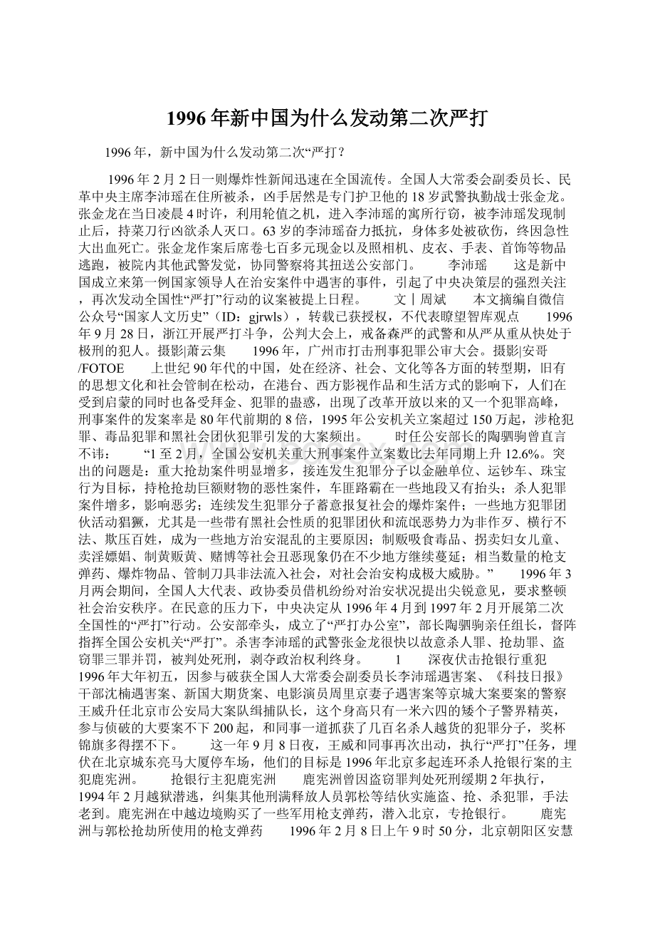 1996年新中国为什么发动第二次严打.docx