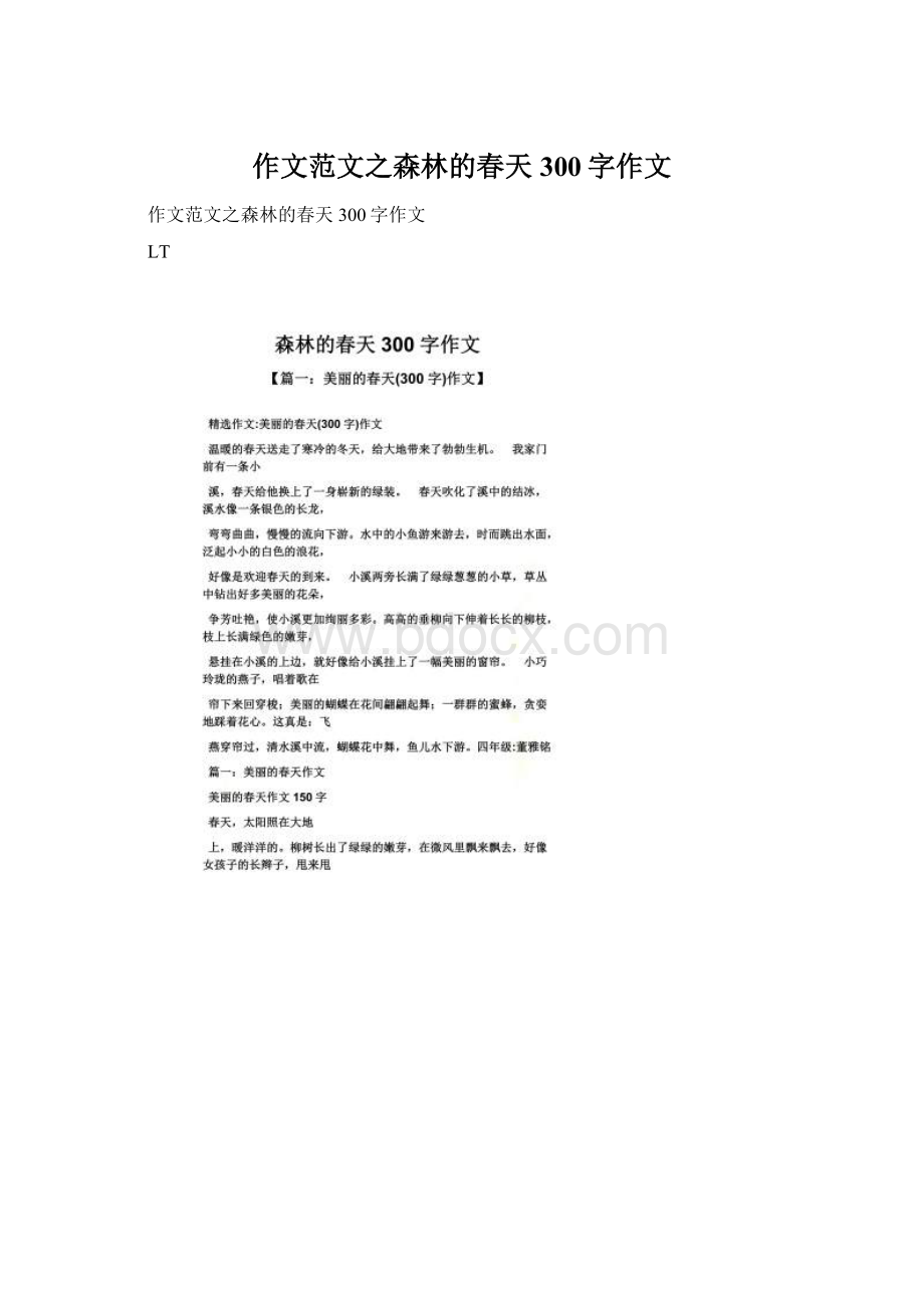 作文范文之森林的春天300字作文Word文档格式.docx