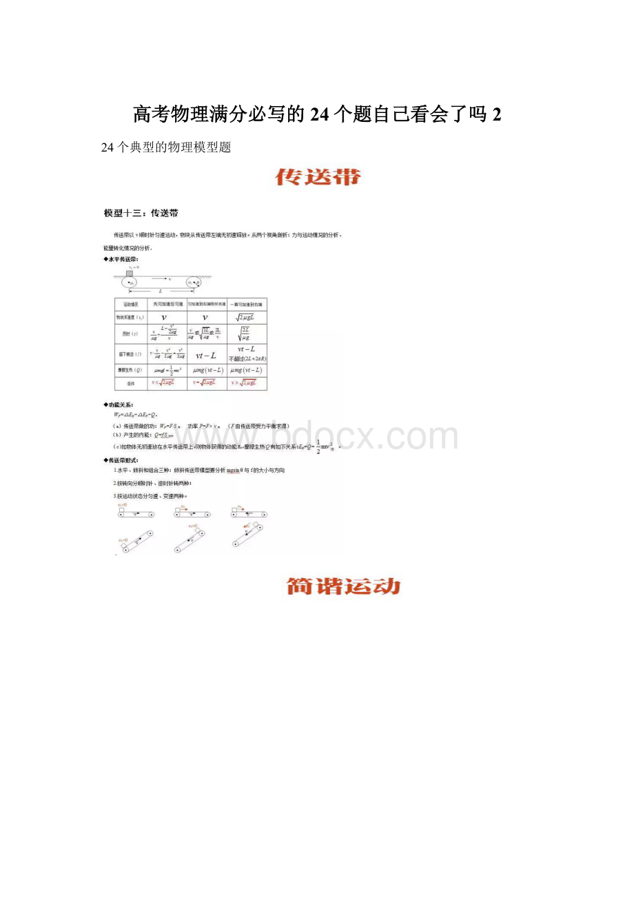 高考物理满分必写的24个题自己看会了吗2Word格式.docx