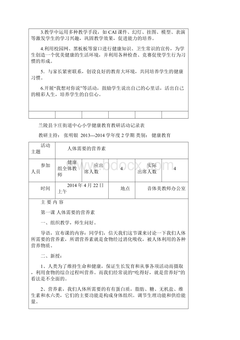 健康教育教研活动记录.docx_第2页