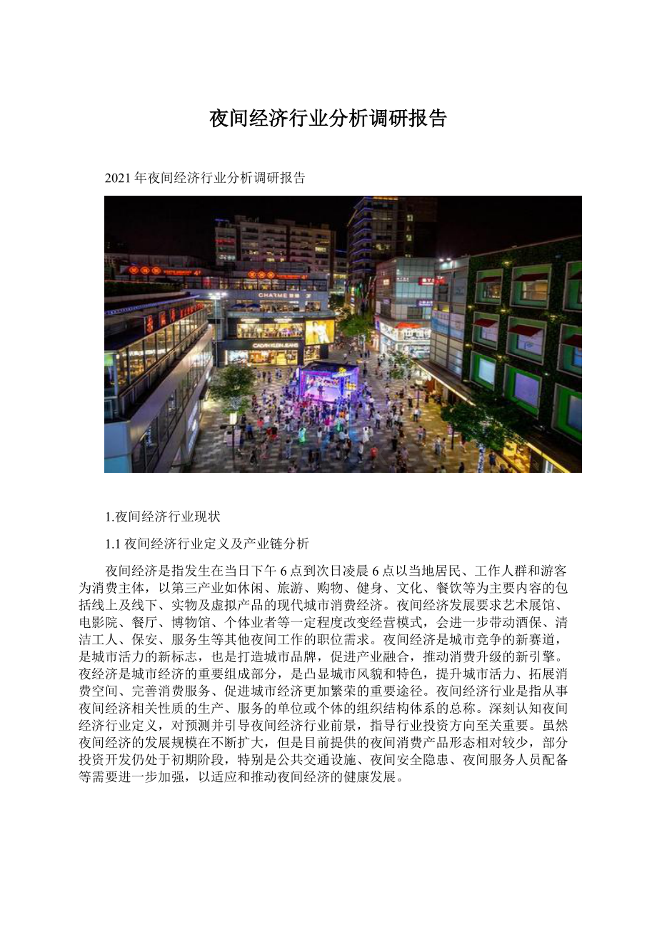 夜间经济行业分析调研报告文档格式.docx_第1页