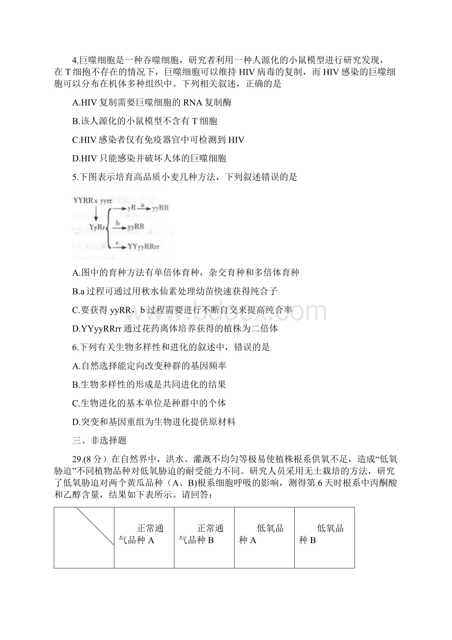 东北三省四市届高三高考第二次模拟考试理综生物试题.docx_第2页