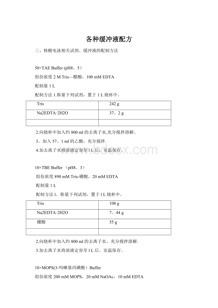 各种缓冲液配方.docx_第1页