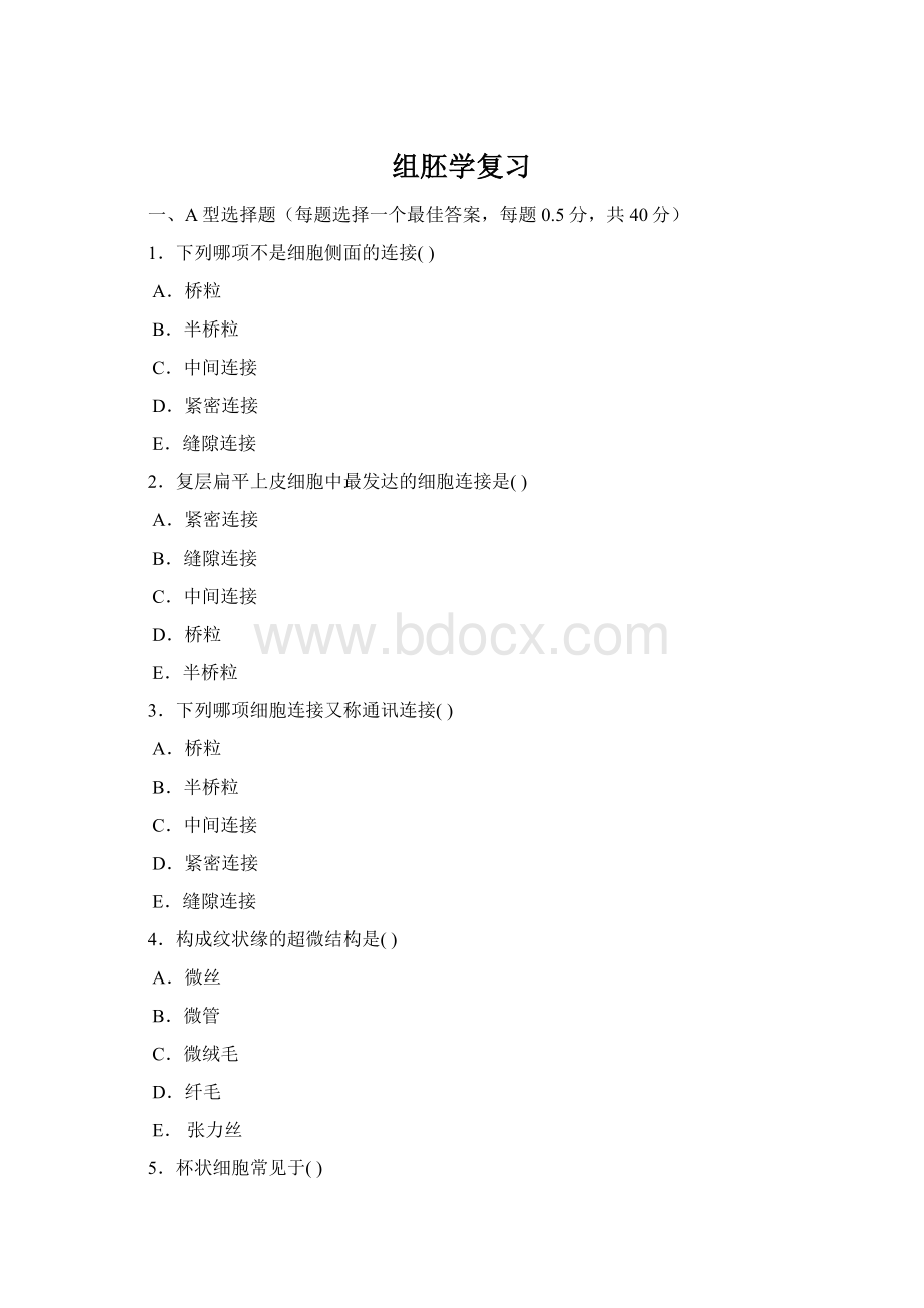 组胚学复习文档格式.docx