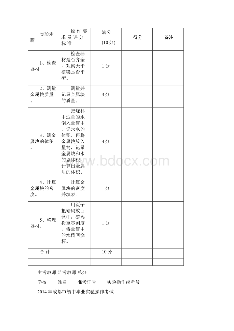 成都市初中毕业实验操作考试物理答案.docx_第3页