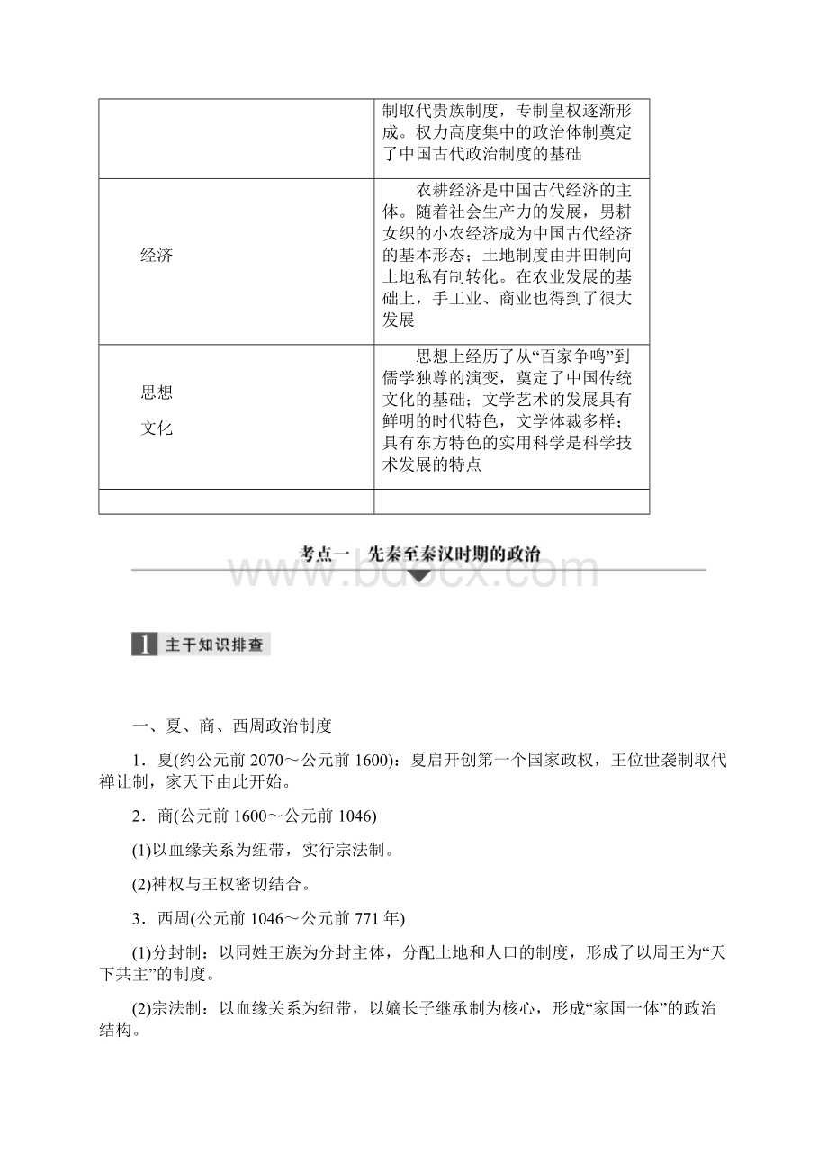 版高考历史二轮复习与增分策略通用板块一 中国古代史 第1讲 先秦秦汉时期 Word版含答案文档格式.docx_第2页