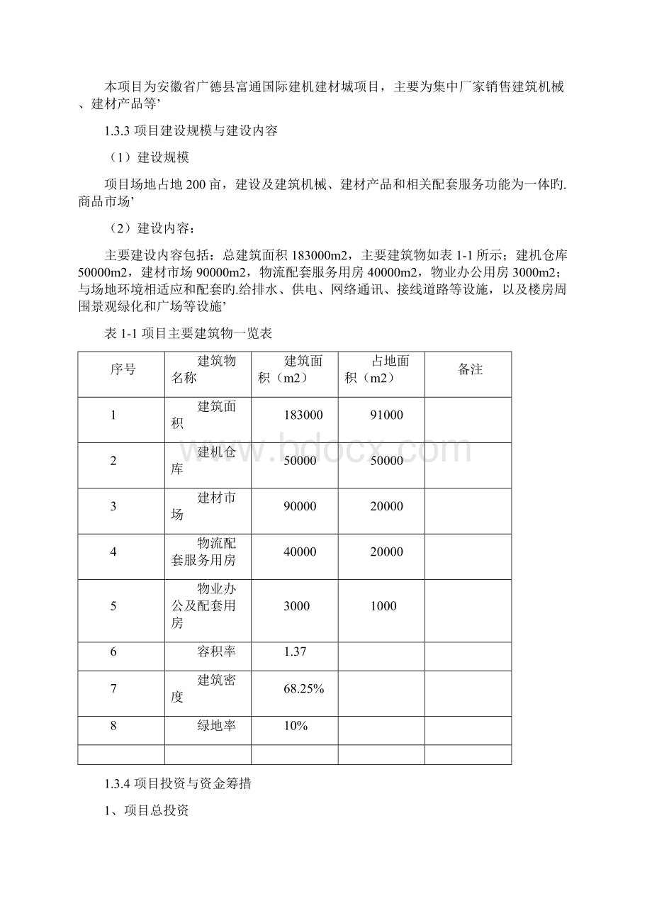 XX国际建机建材城新建投资项目可行性研究报告.docx_第3页