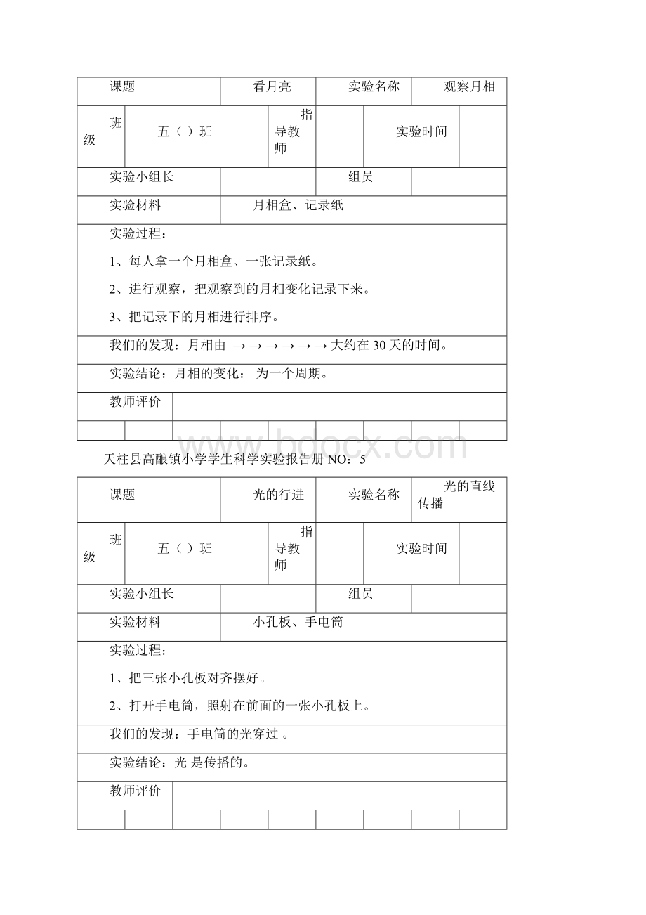 苏教版小学五年级科学上册实验报告材料册Word下载.docx_第3页