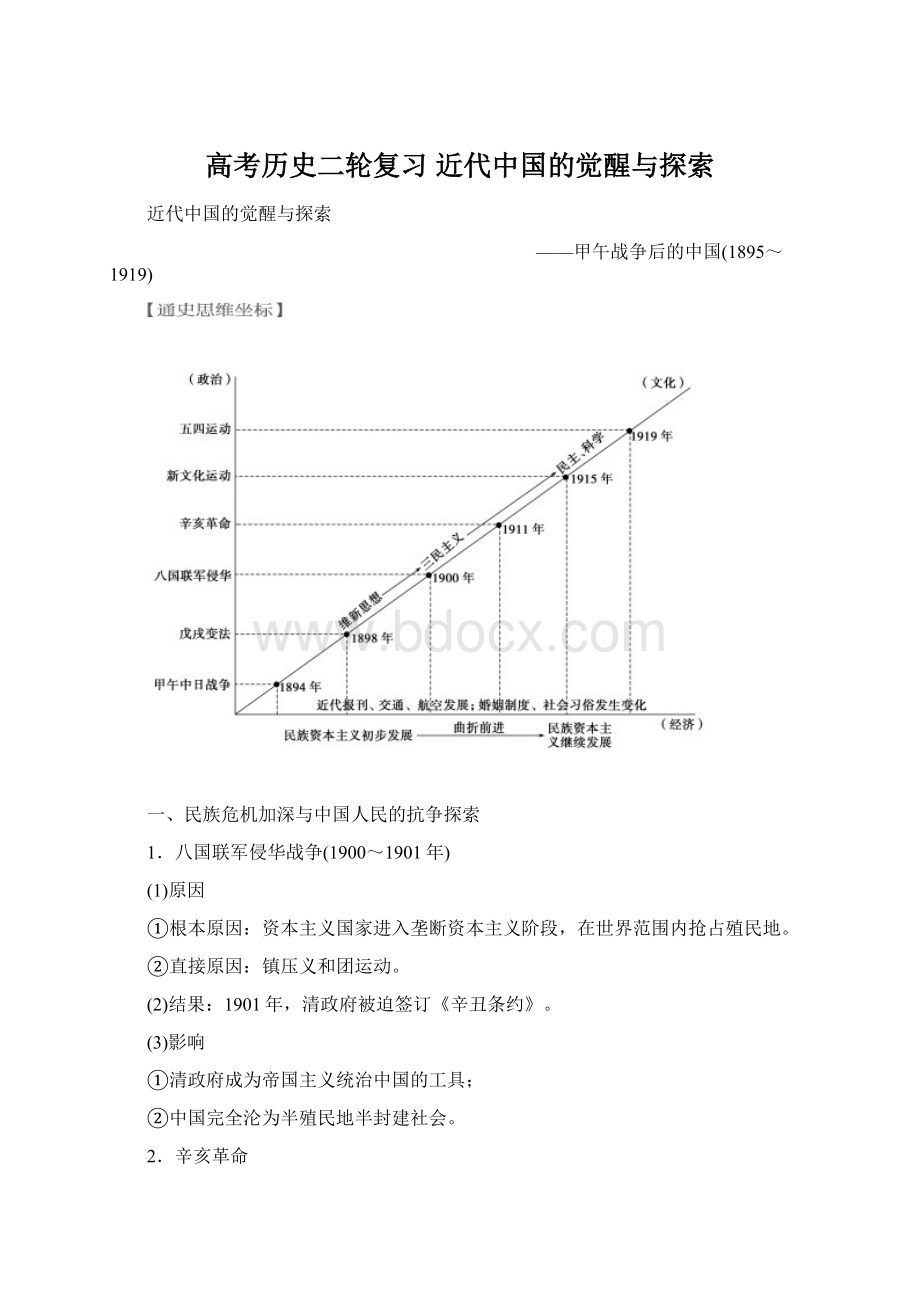 高考历史二轮复习 近代中国的觉醒与探索.docx_第1页