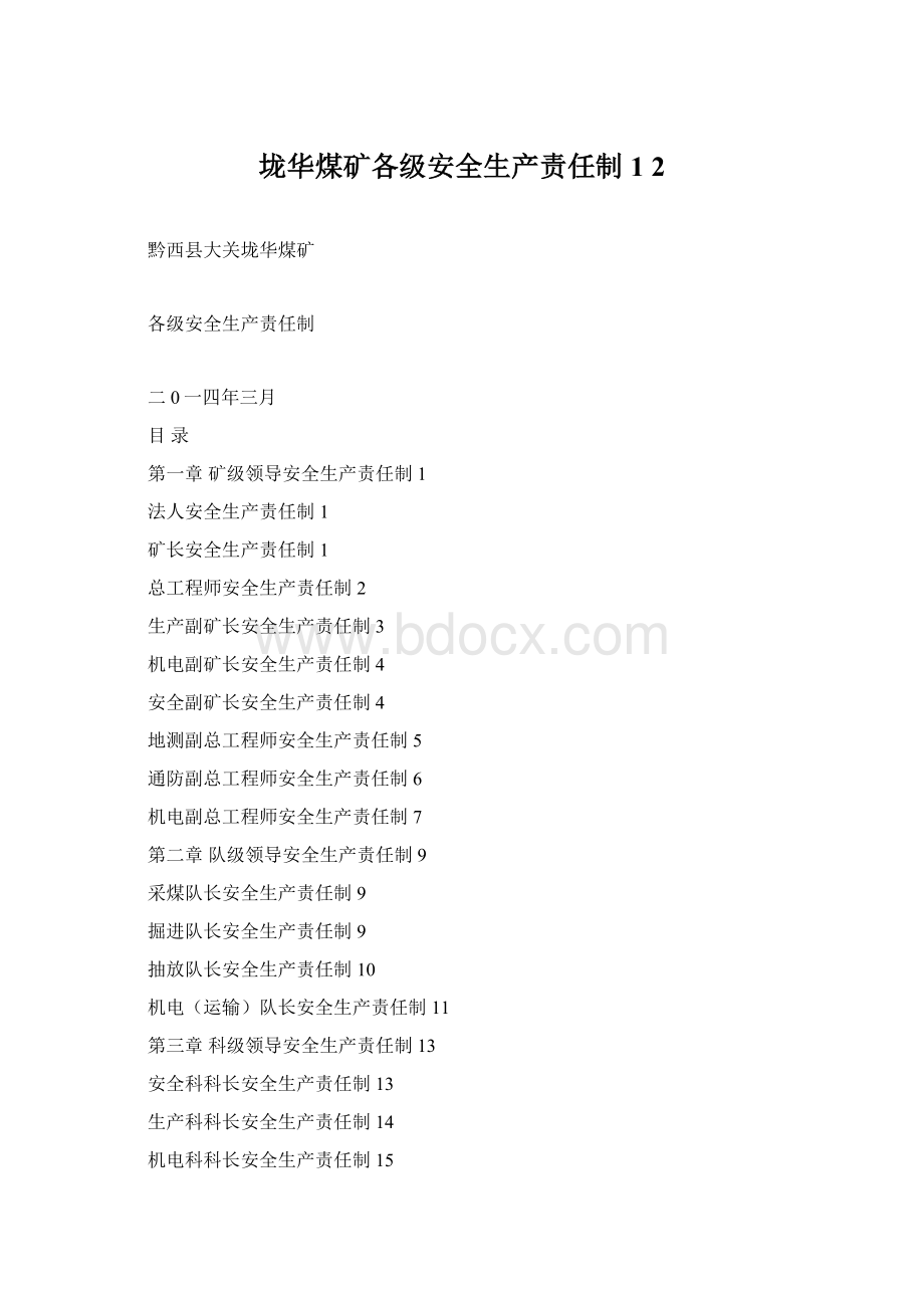 垅华煤矿各级安全生产责任制1 2Word格式文档下载.docx