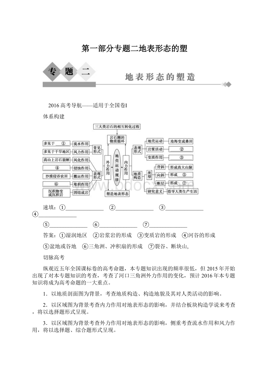 第一部分专题二地表形态的塑.docx_第1页