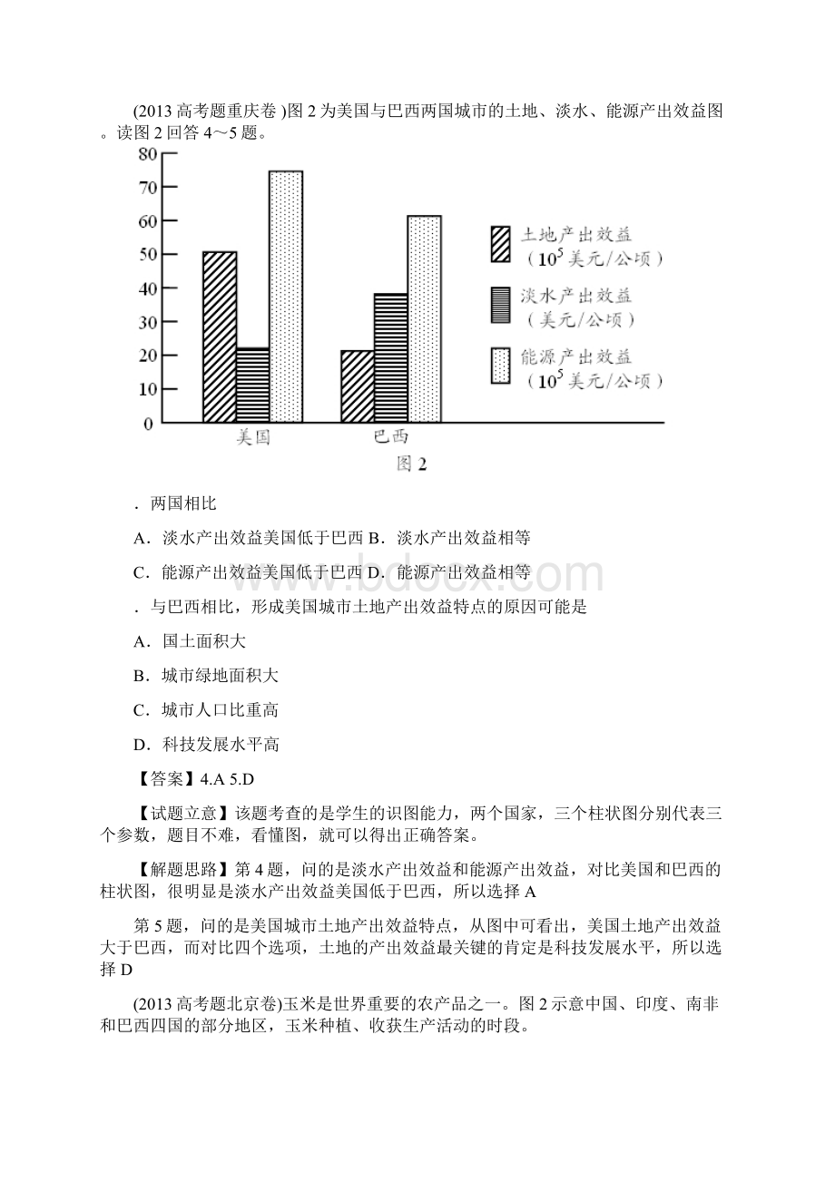 高考地理试题分类汇编09农业地域的形成与发展 文档.docx_第2页