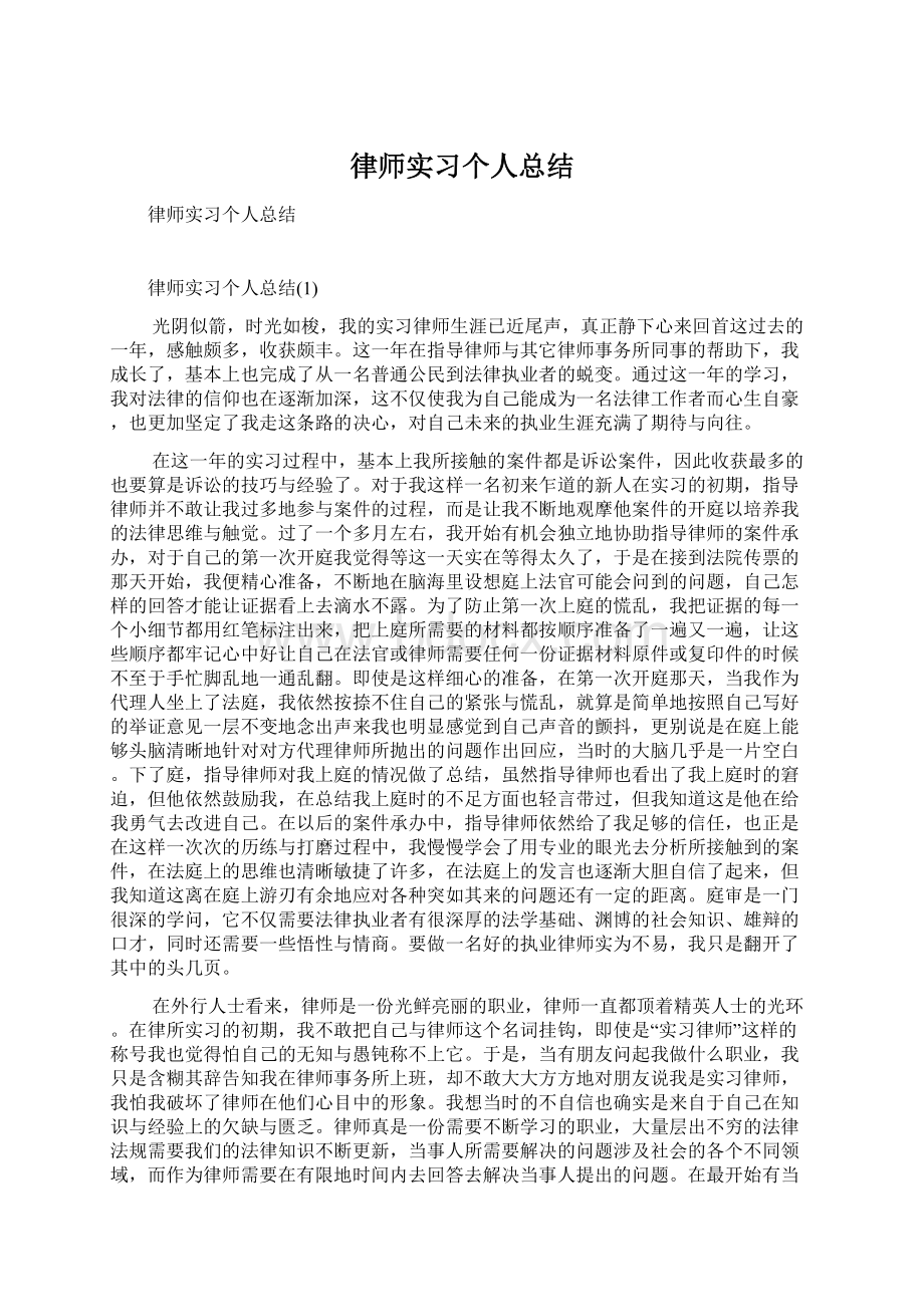 律师实习个人总结文档格式.docx_第1页