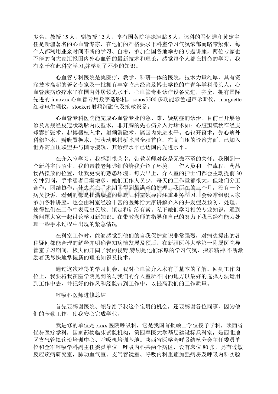 医生进修个人工作总结材料精选多篇.docx_第2页