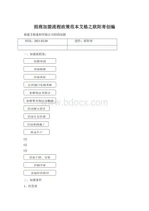 招商加盟流程政策范本艾格之欧阳育创编.docx