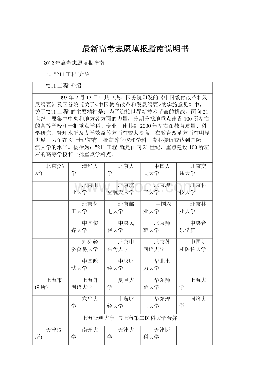 最新高考志愿填报指南说明书.docx