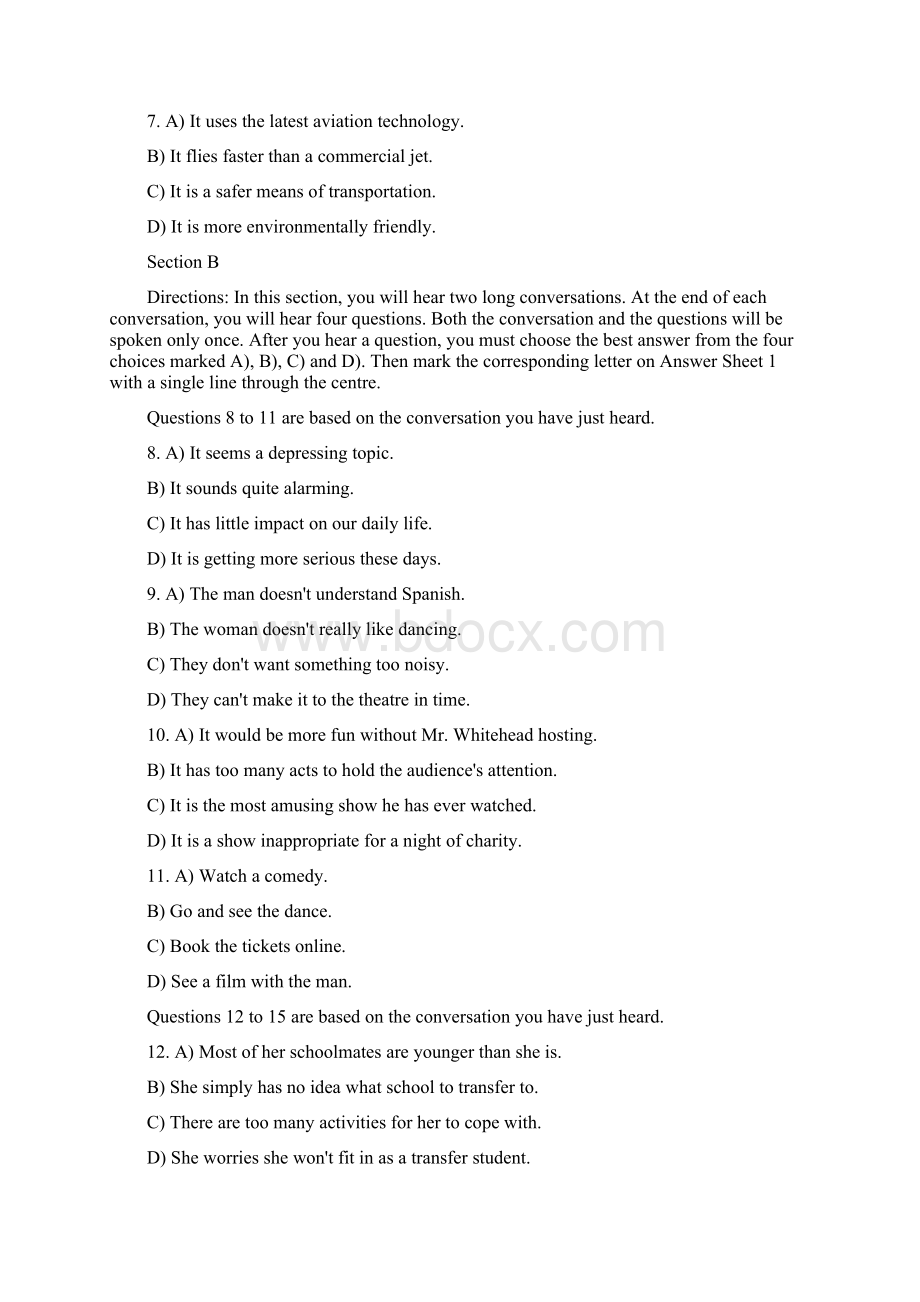 重磅干活英语四级考试听力原题及答案.docx_第2页