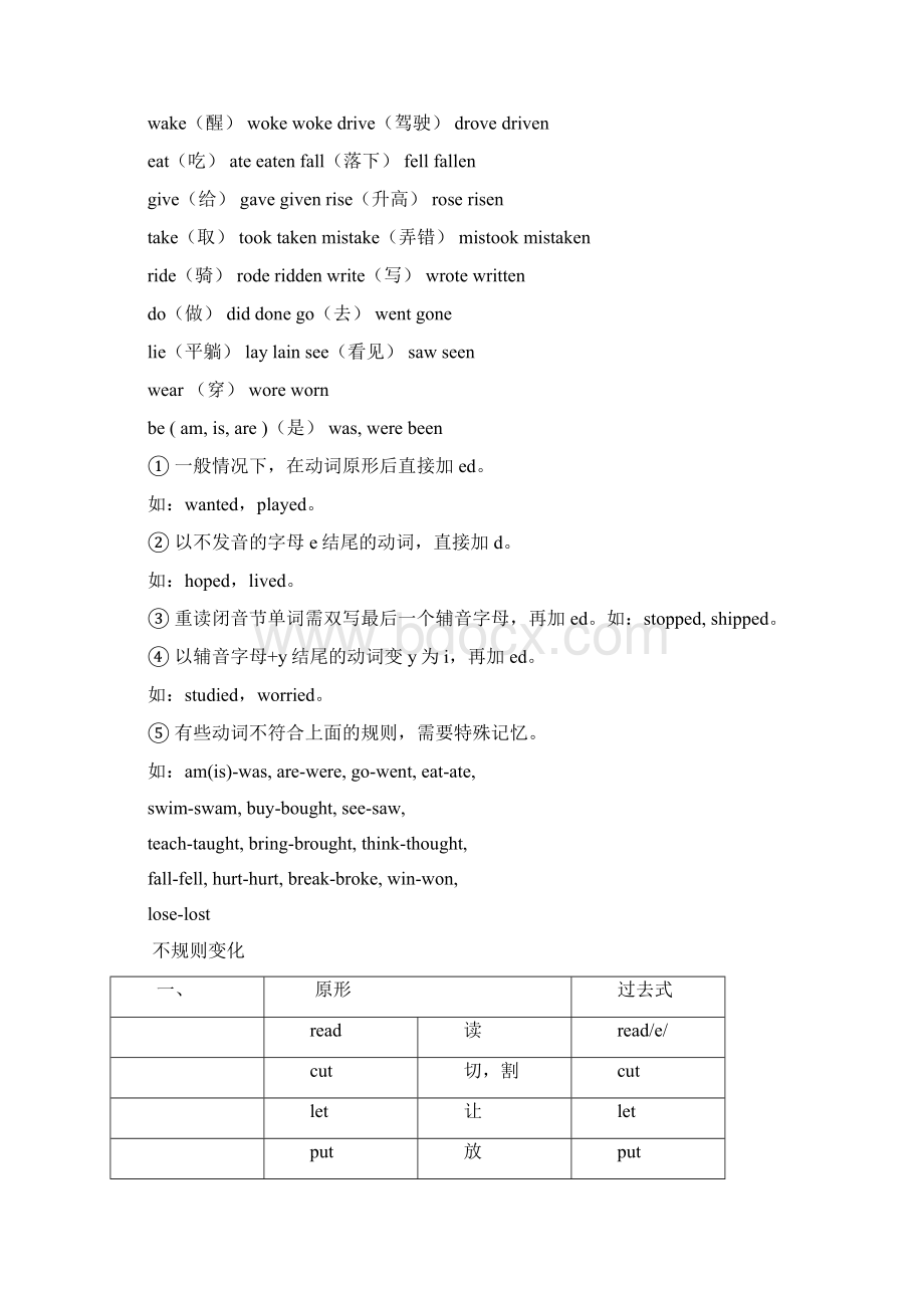 过去式的不规则变化和规则变化.docx_第3页