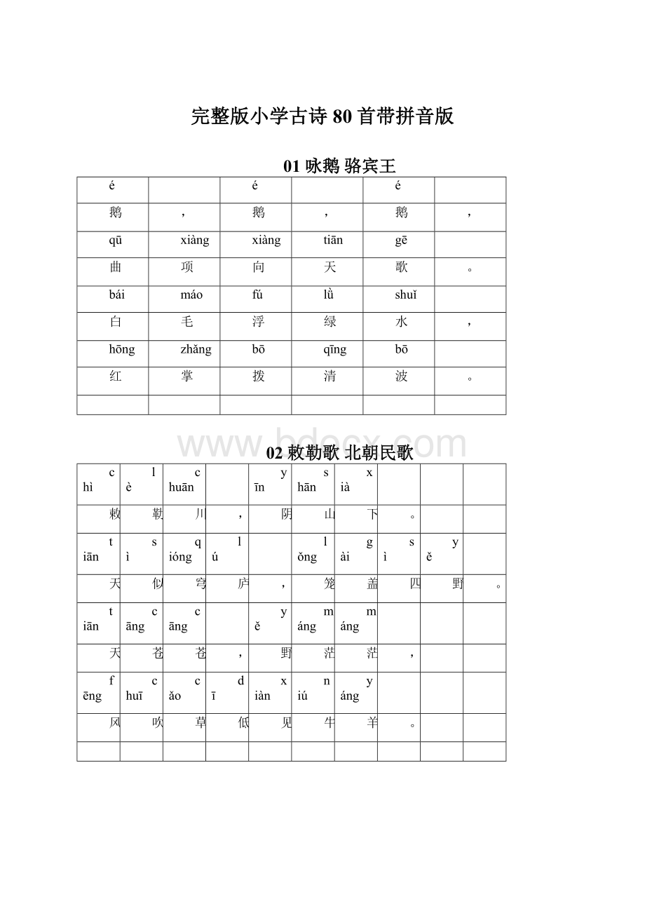 完整版小学古诗80首带拼音版.docx