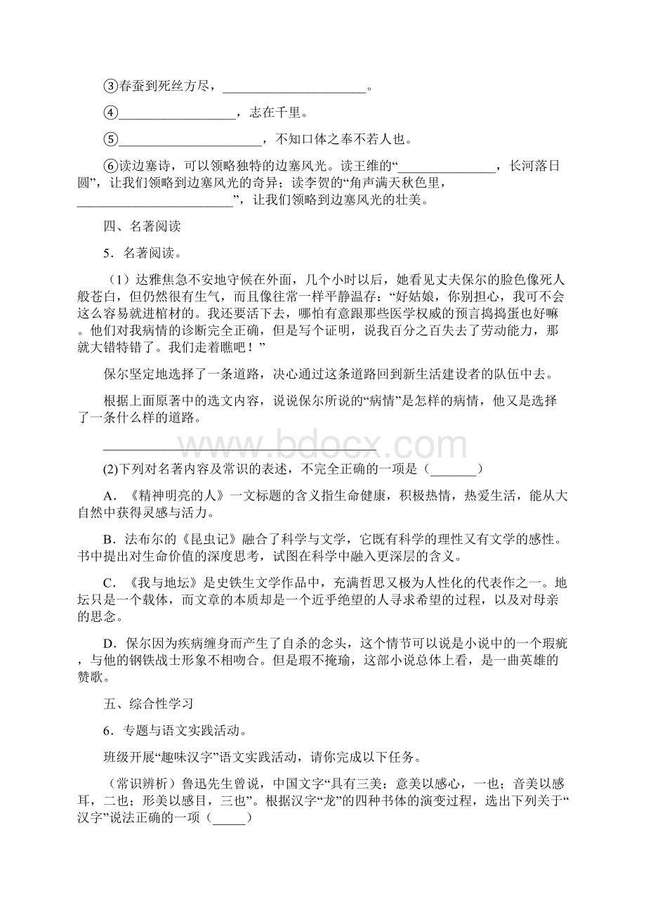 江苏省泰兴市济川中学学年八年级上学期期末模拟语文试题.docx_第2页