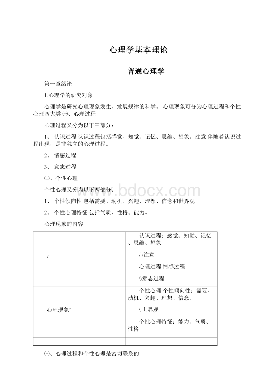 心理学基本理论.docx