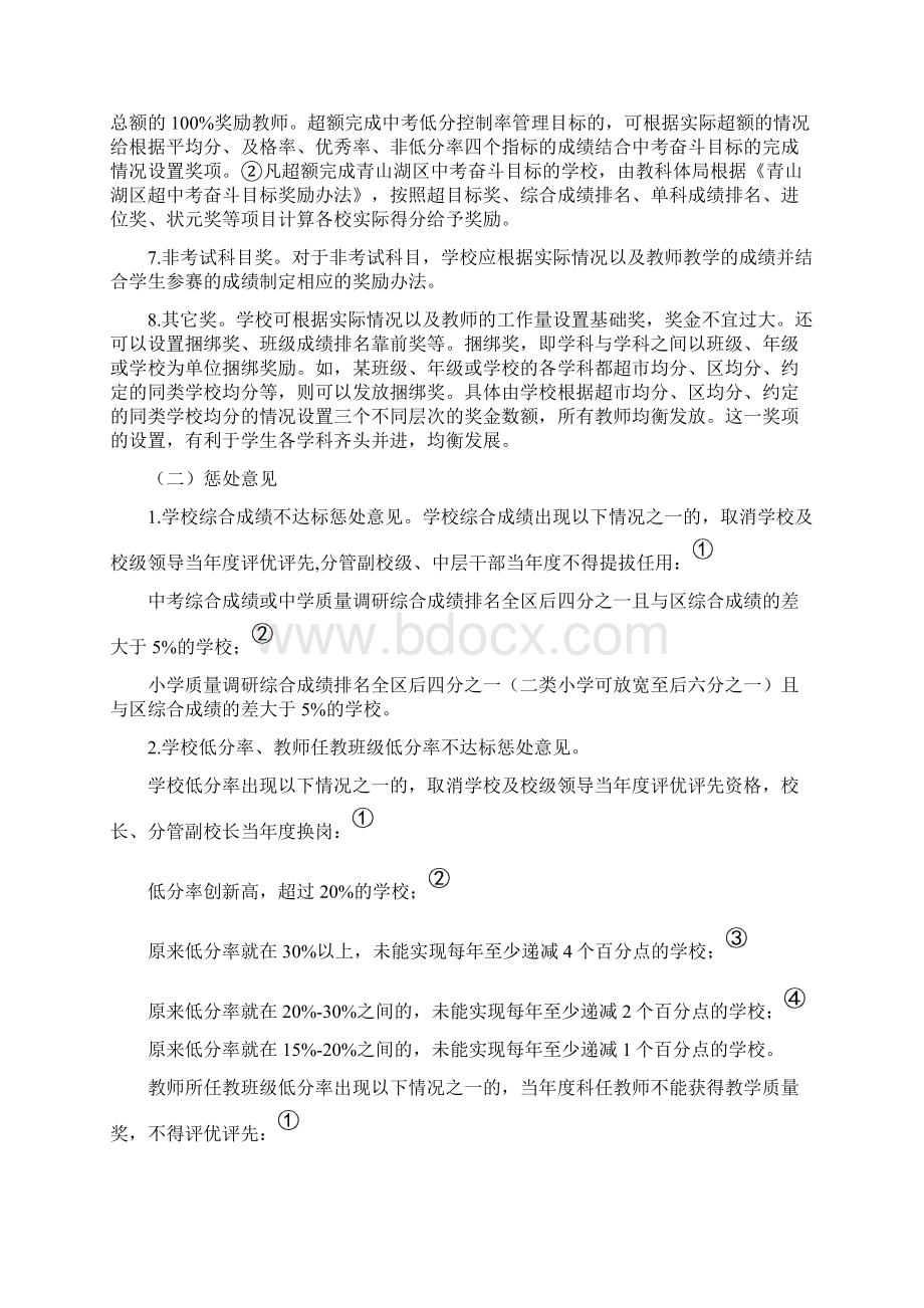 青山湖区教育教学质量奖惩指导意见试行Word下载.docx_第3页