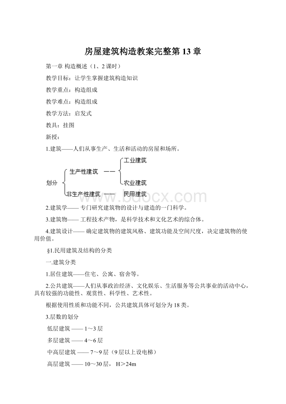 房屋建筑构造教案完整第13章.docx_第1页