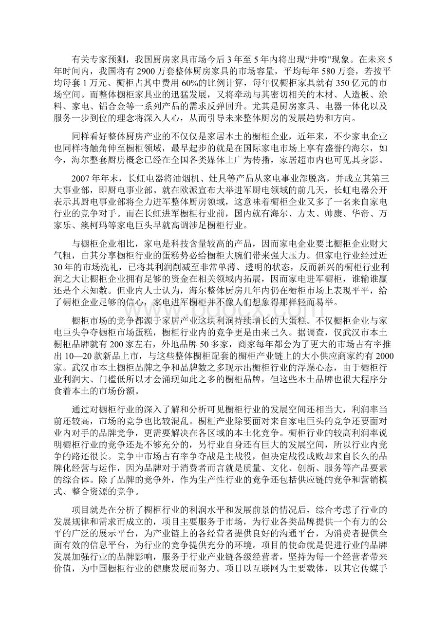 名优橱柜网建设项目可行性研究报告Word文档下载推荐.docx_第3页