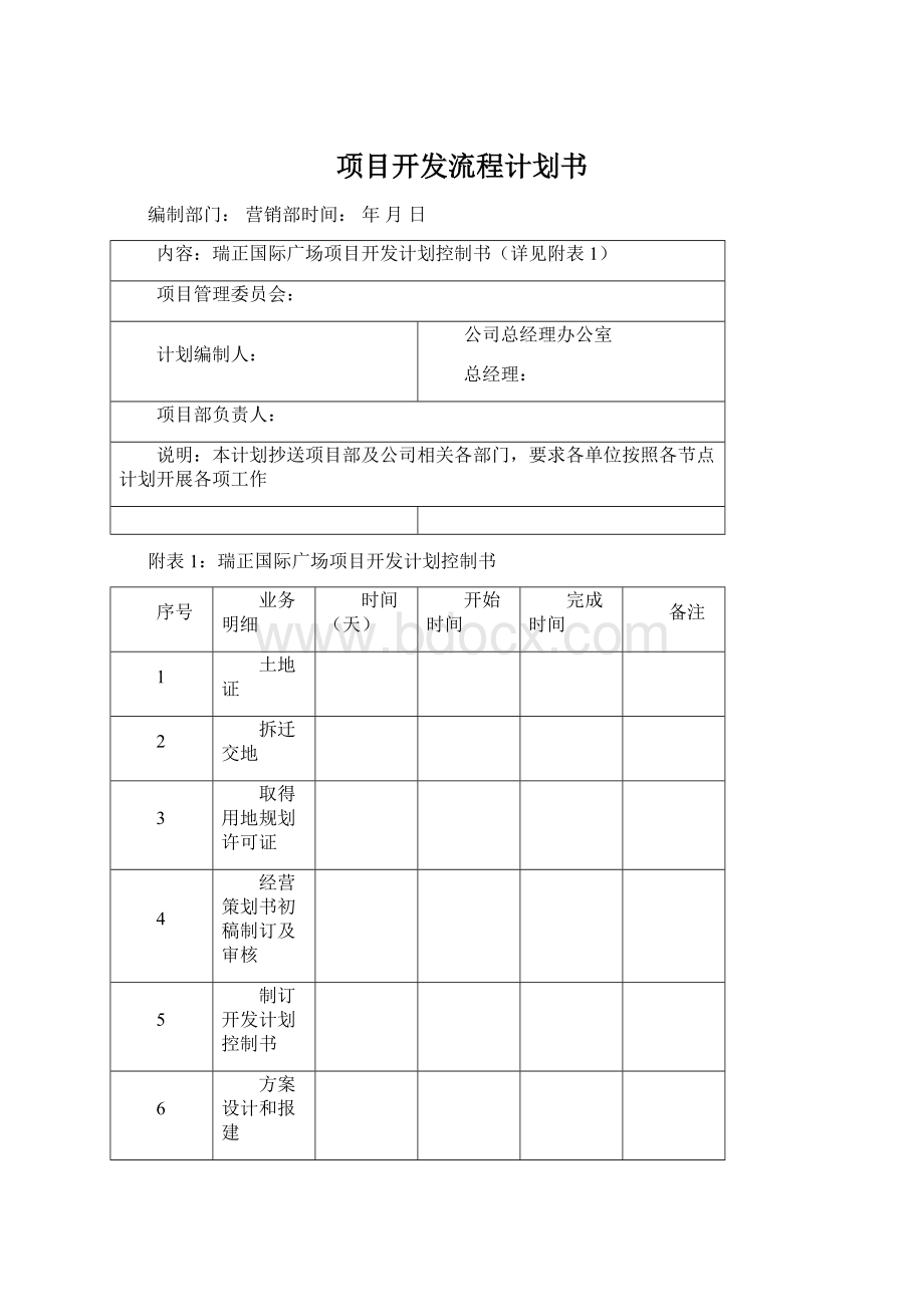 项目开发流程计划书文档格式.docx_第1页