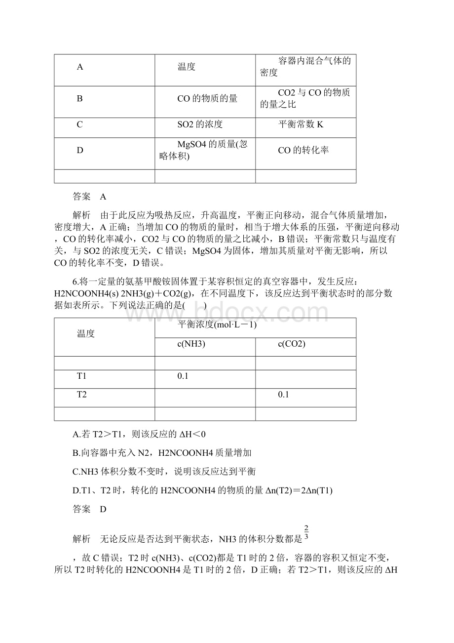 化学反应速率和化学平衡章末检测卷二教师版Word下载.docx_第3页