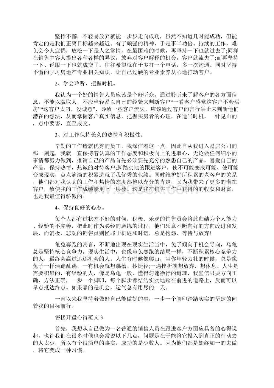 售楼开盘心得范文五篇Word文档格式.docx_第2页