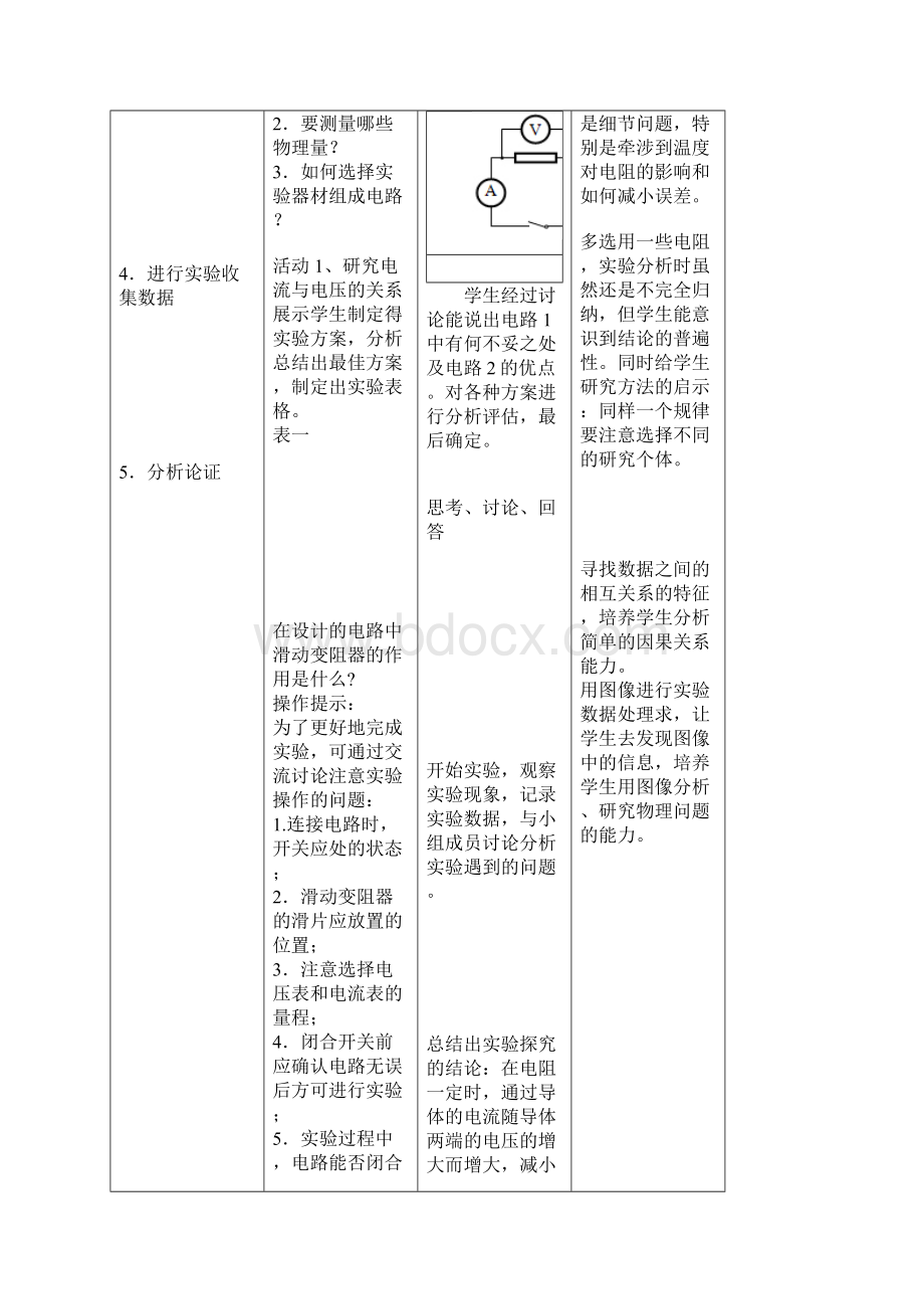 探究电流与电压电阻的关系说课设计Word文件下载.docx_第3页