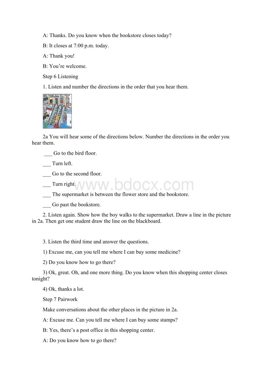 湖南省株洲县渌口镇初级中学九年级英语全册 Unit 3 Could you please tell me where the restrooms are教案.docx_第3页