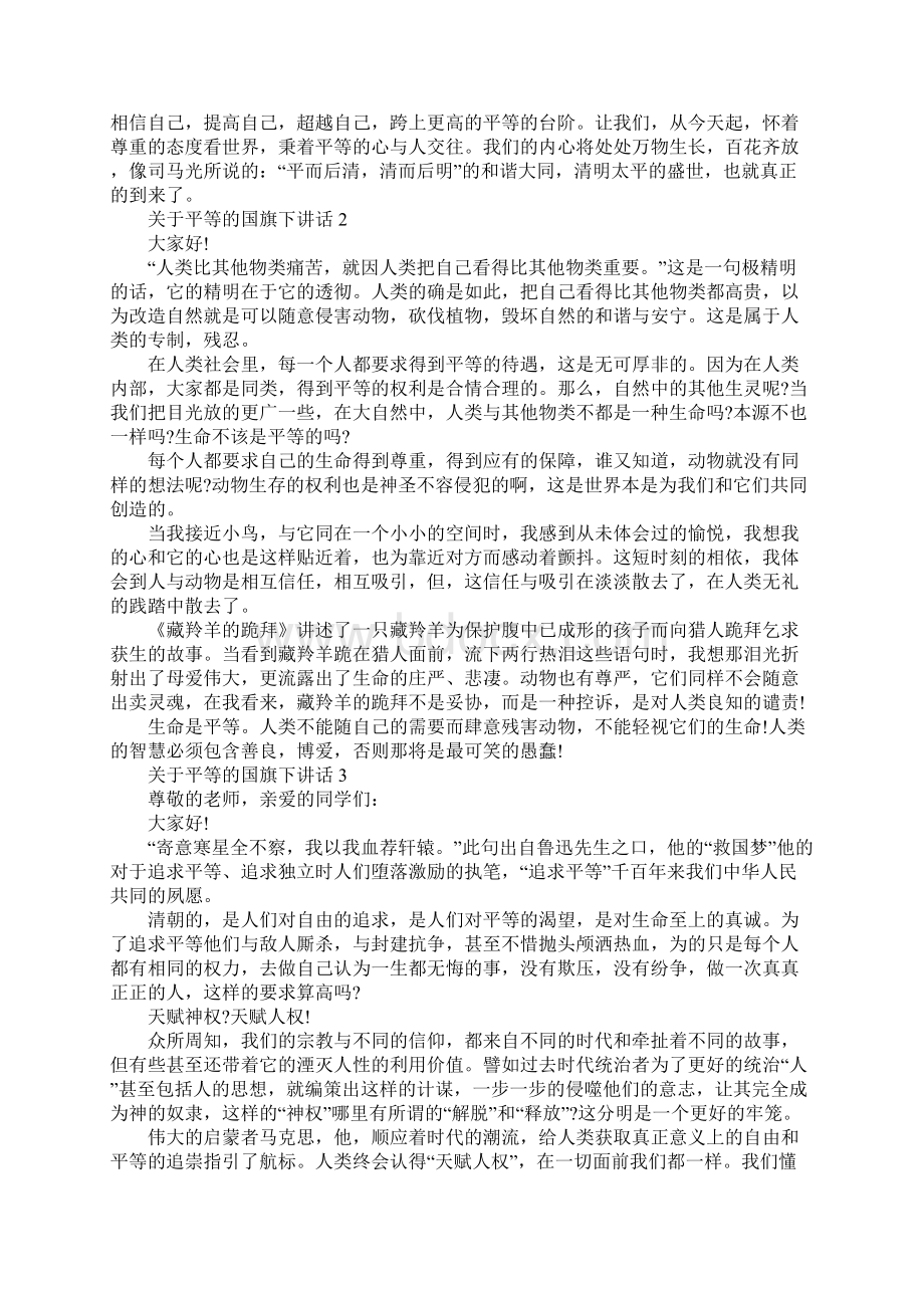 关于平等的国旗下演讲范文5篇.docx_第2页