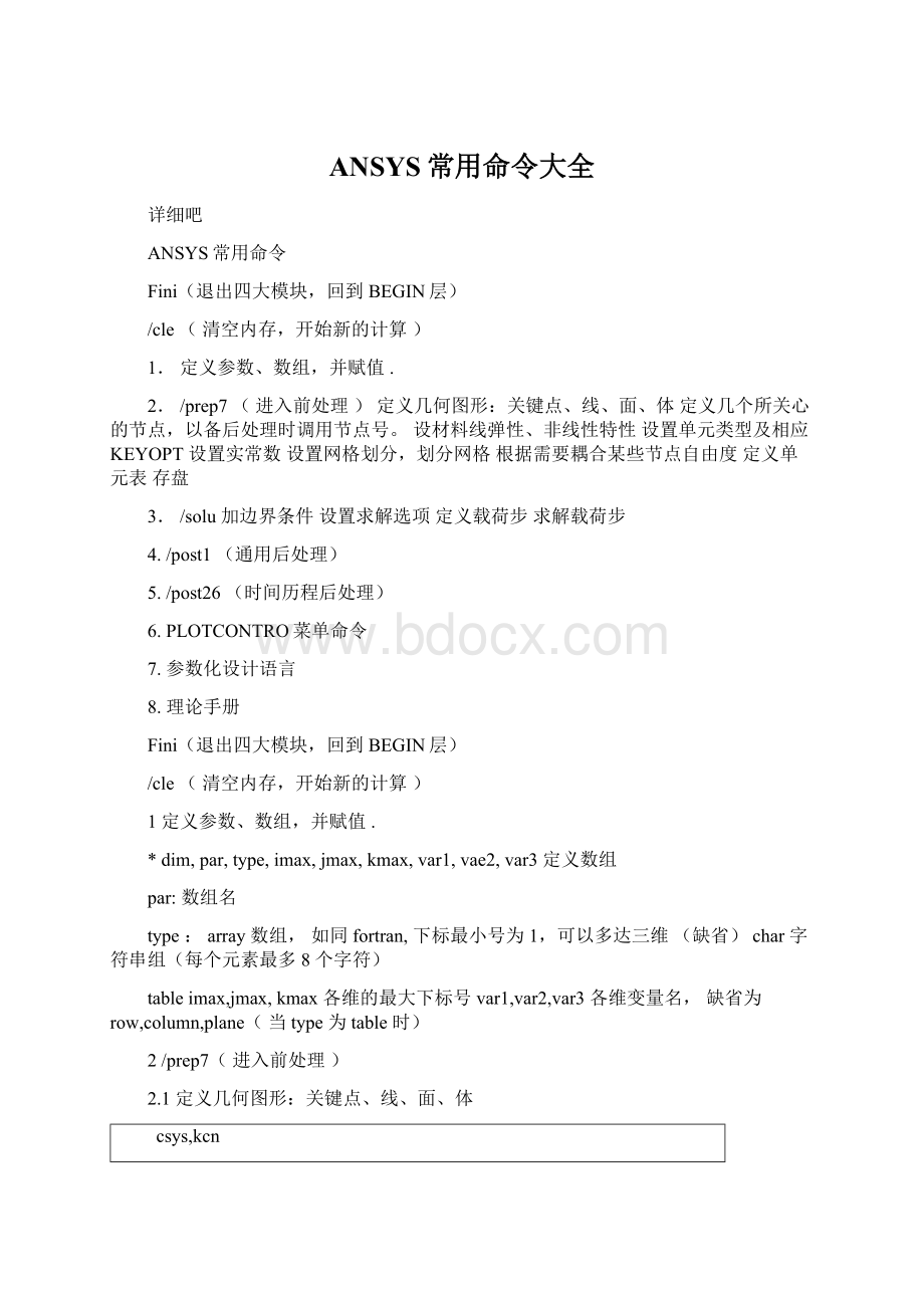 ANSYS常用命令大全Word文档下载推荐.docx