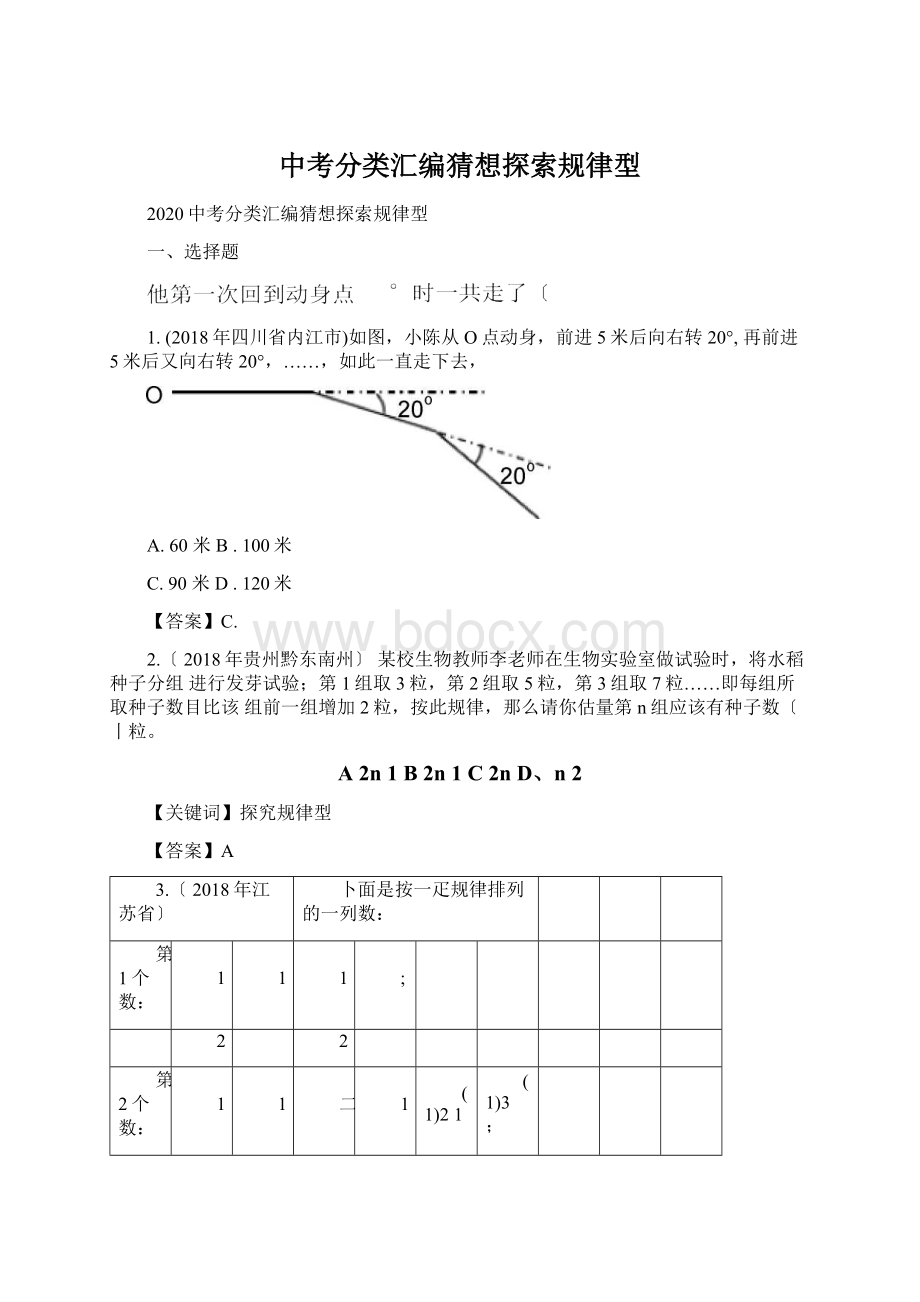 中考分类汇编猜想探索规律型.docx