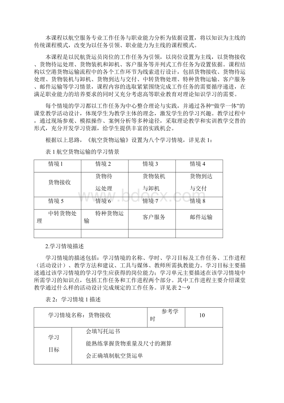 民航货物运输课程标准Word格式.docx_第2页