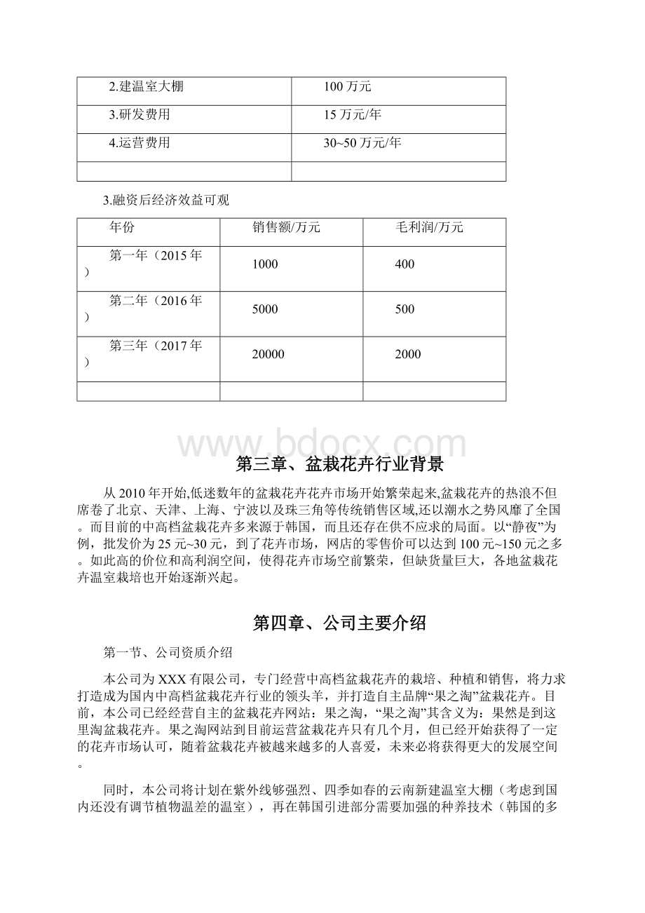 最新中高端盆栽花卉网站融资经营项目商业计划书Word格式文档下载.docx_第2页