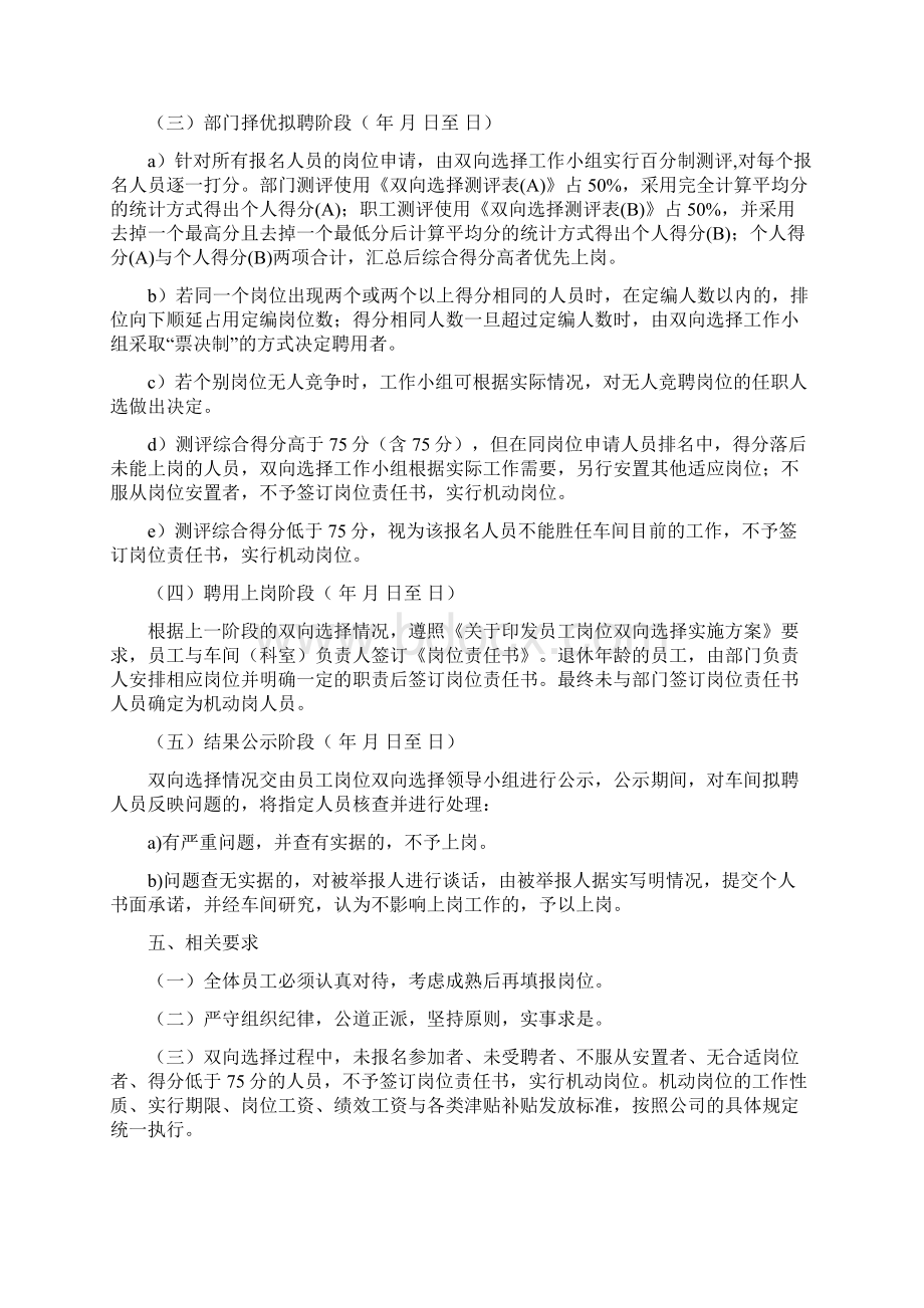 部门员工双向选择竞聘上岗实施办法.docx_第2页