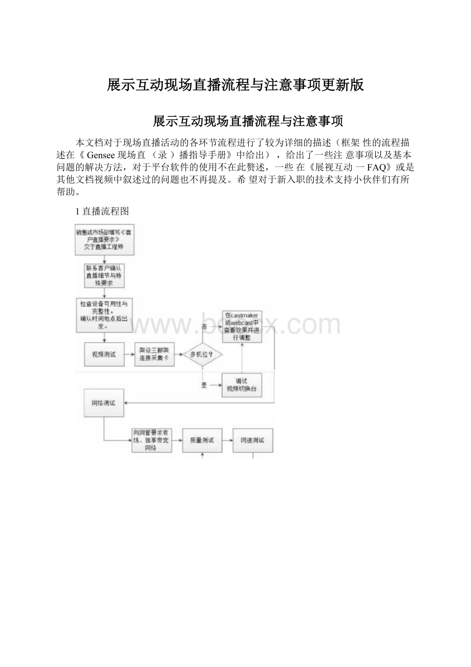 展示互动现场直播流程与注意事项更新版Word下载.docx