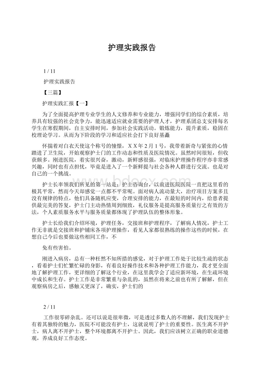 护理实践报告.docx