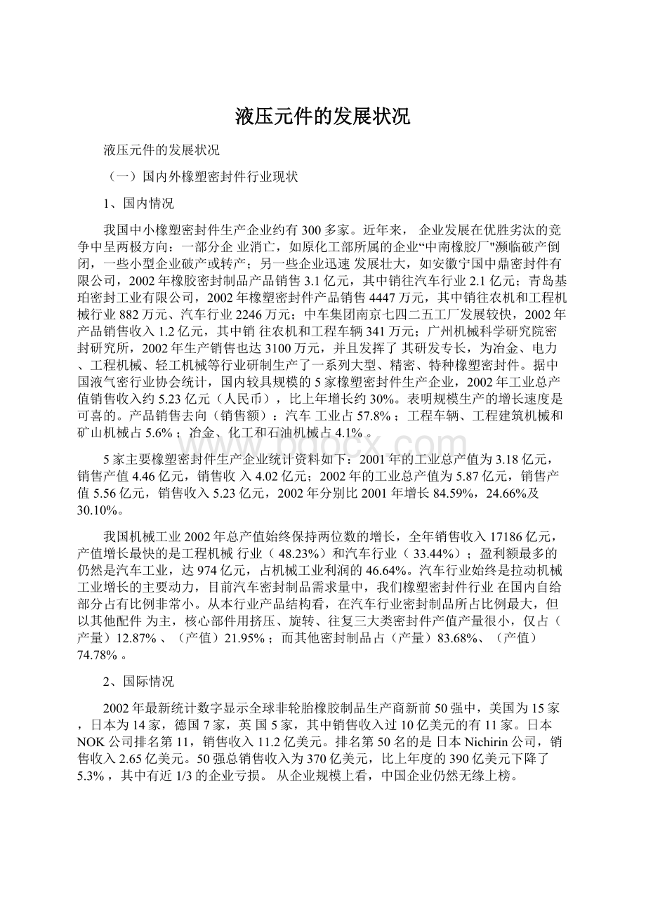 液压元件的发展状况Word下载.docx